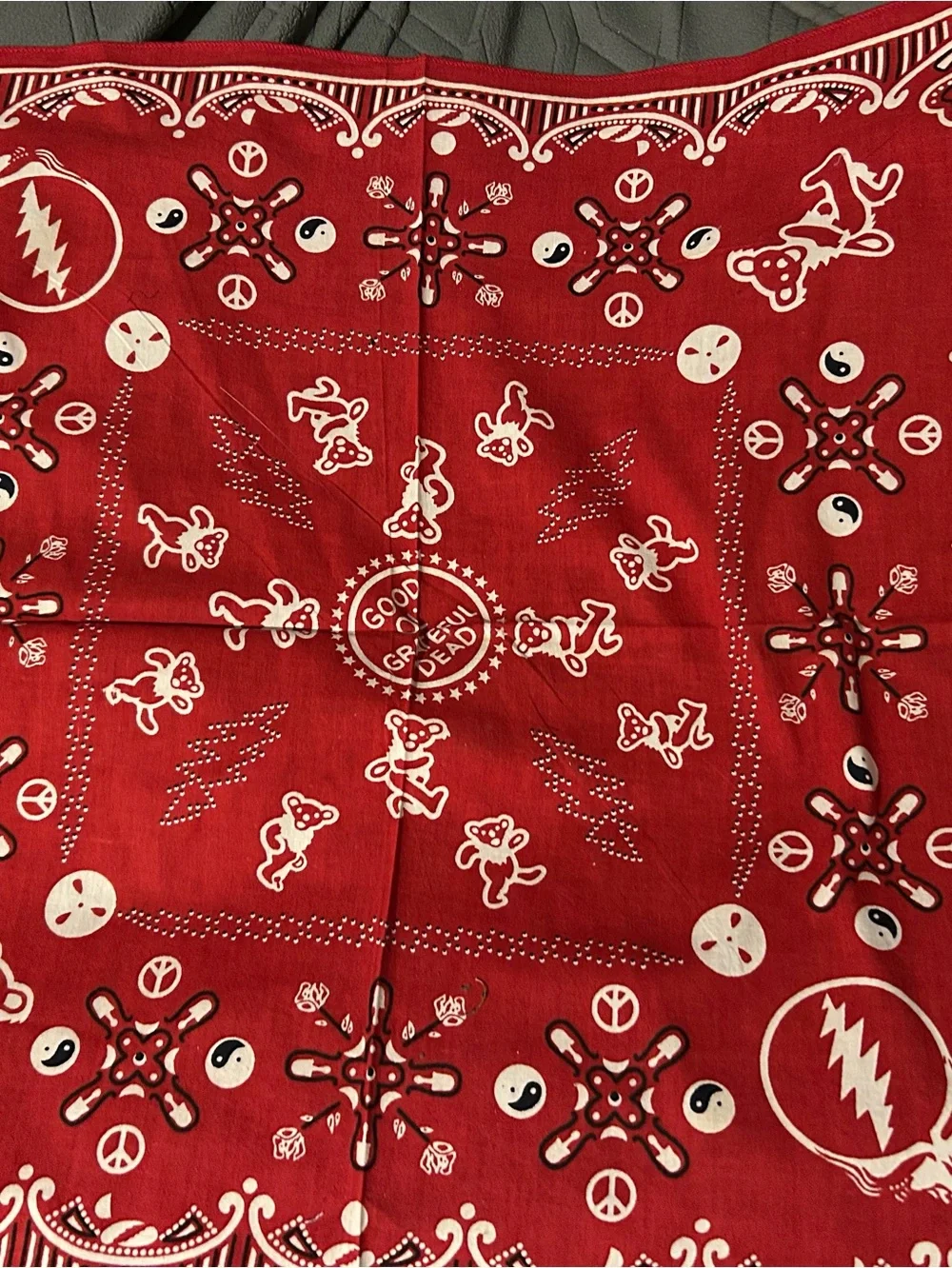 Grateful Dead Lot of Vintage Red Paisley Bandana Set